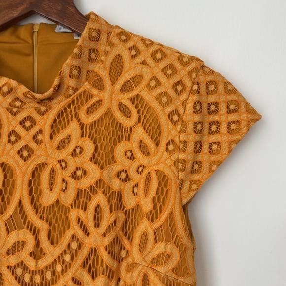 Baltic Born Mustard Yellow Aria Column Short Sleeved Midi Dress - Picture 3 of 12